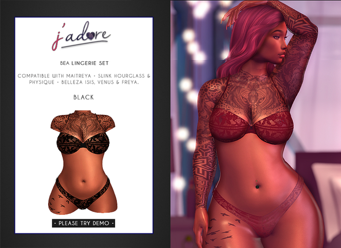 [J'Adore] Bea Lingerie Set - Black