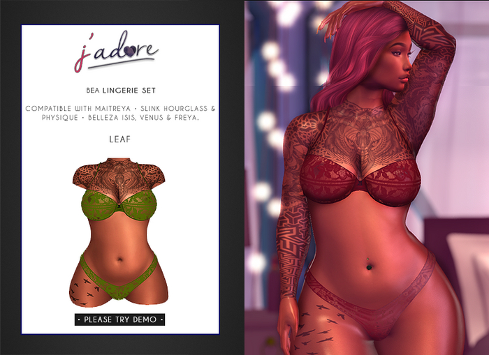 [J'Adore] Bea Lingerie Set - Leaf