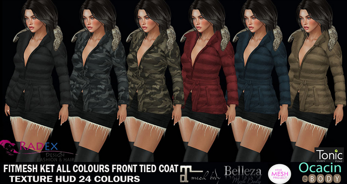 RADEX Fitmesh Ket All Colours Front Tied Padded Coat