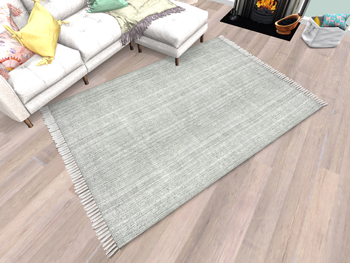 **PROMO 5L** Tassle Grey Woven Pattern Area Rug #1 