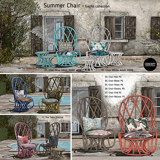 Concept} *02. Summer Chair White. Adult. RARE