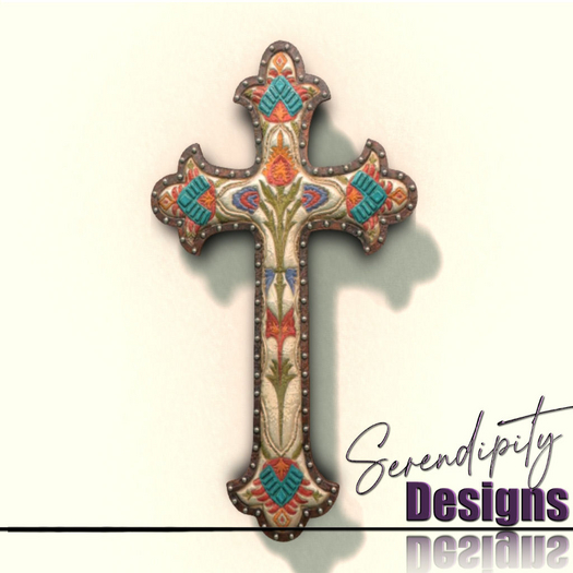 Serendipity Designs - White Floral Wall Cross 