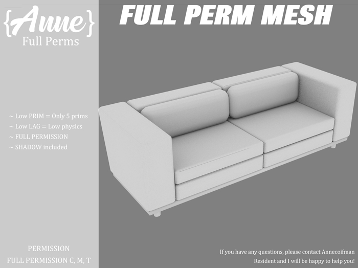 {Anne} Modern Sofa (FULL PERM)
