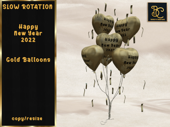 Second Life Marketplace - BMC3622 - HAPPY NEW YEAR 2022 - SLOW ROTATION ...