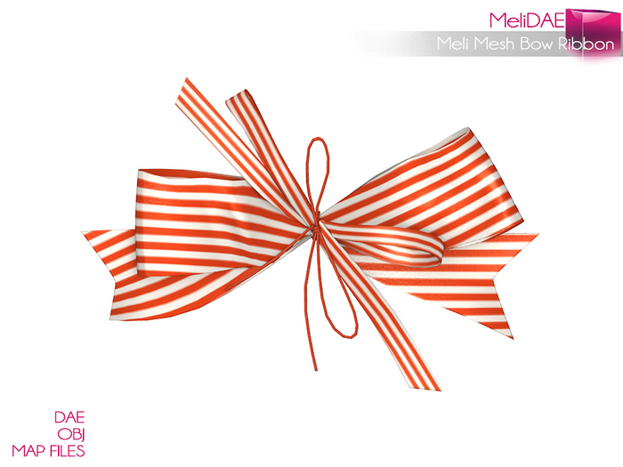 Dae, Obj, FBX, And Texture Files Mesh Bow Ribbon Builder's Kit 