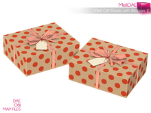 Dae, Obj, FBX, And Texture Files Gift Box With Ribbon And Name Tag