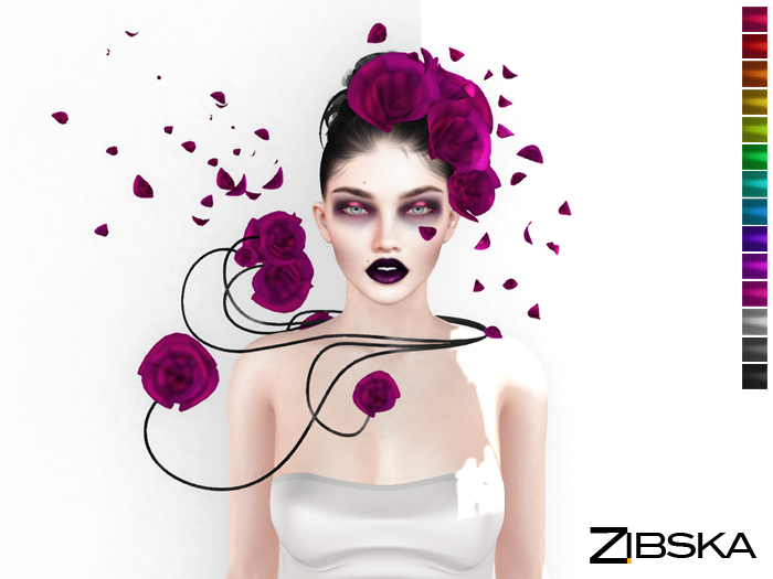 Zibska ~ Rhode color change headpiece and collar of roses