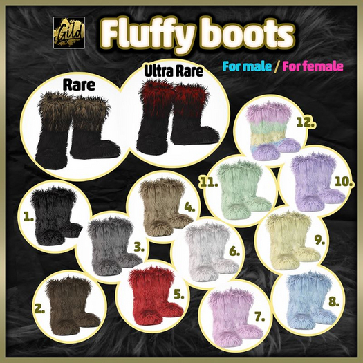9. Female [Gild] Fluffy boots_Yellow