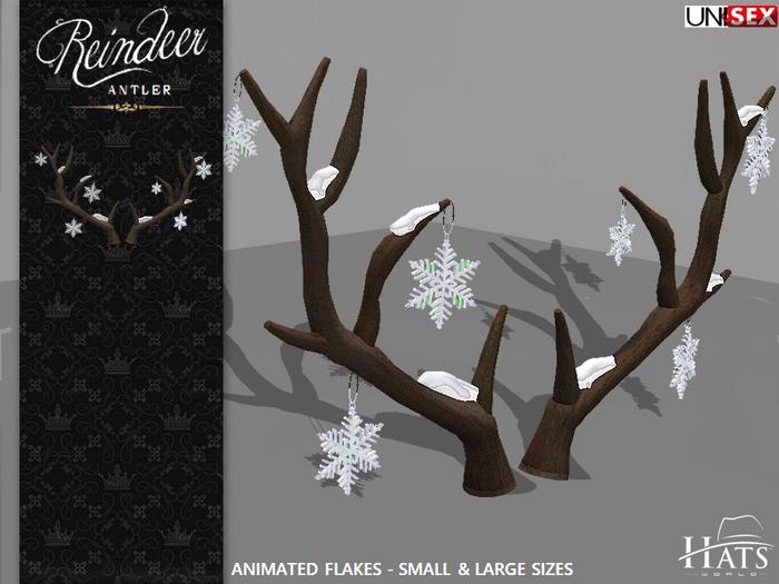 [HW] CHRISTMAS ANTLER SNOWFLAKES ANIMATED HATS