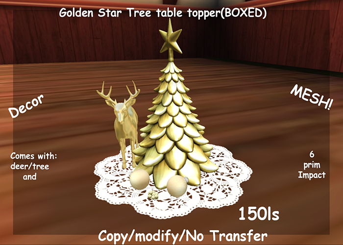 Golden Star Tree table topper(BOXED)