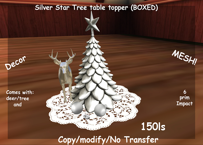 Silver Star Tree table topper (BOXED)