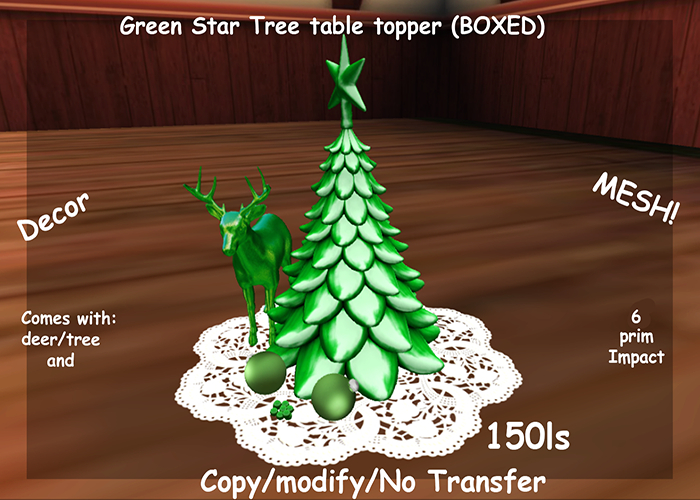 Green Star Tree table topper (BOXED)