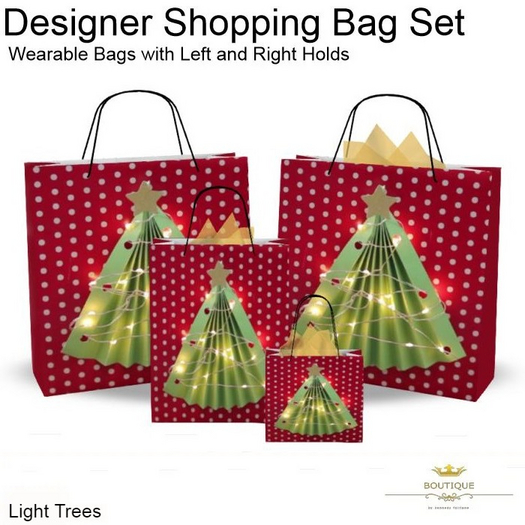 LIGHT TREES - 4 Transferable Gift Shopping Bags To Wear (PLACE ON GROUND TO OPEN)