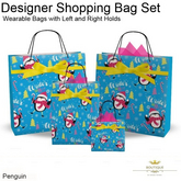 PENGUIN - 4 Transferable Gift Shopping Bags To Wear (PLACE ON GROUND TO OPEN)