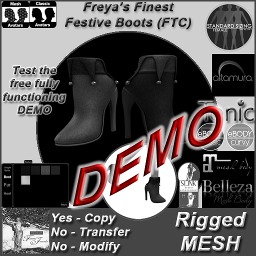 Freya's Finest Jewels Festive Boots (Plain) - Full Texture Change - DEMO