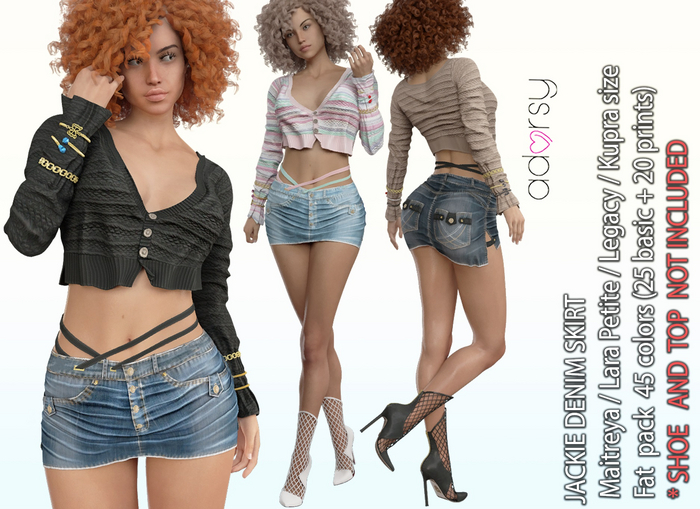 adorsy - Jackie Denim Skirt Fatpack - Maitreya/Legacy/Kupra