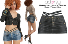 adorsy - Jackie Denim Skirt Black - Maitreya/Legacy/Kupra