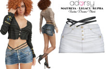 adorsy - Jackie Denim Skirt White - Maitreya/Legacy/Kupra