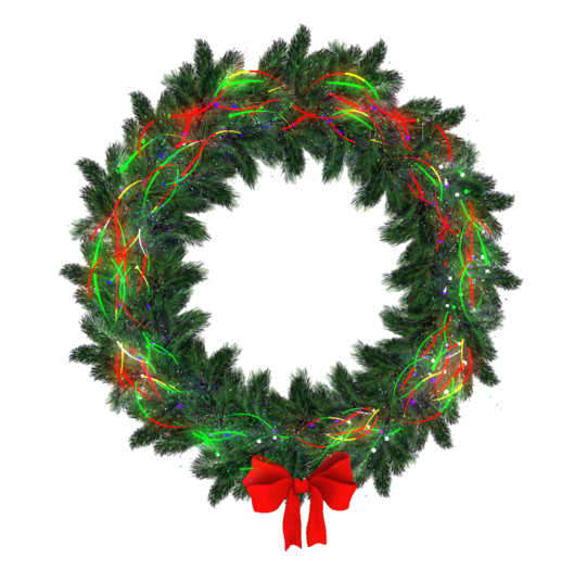 Christmas Wreath with Dancing Lights v2  (Copy/Mod)