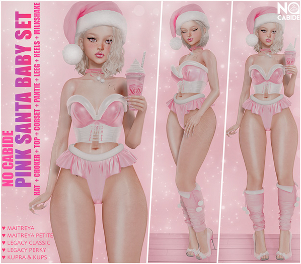 No Cabide :: Pink Santa Baby Set