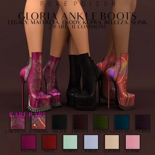 9. Pure Poison - Gloria Ankle Boots - Maitreya - Red