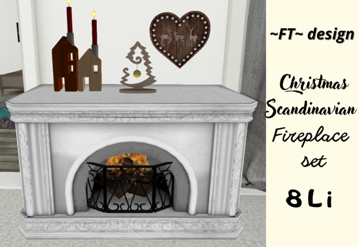 ~FT~ Christmas Scandinavian Fireplace set