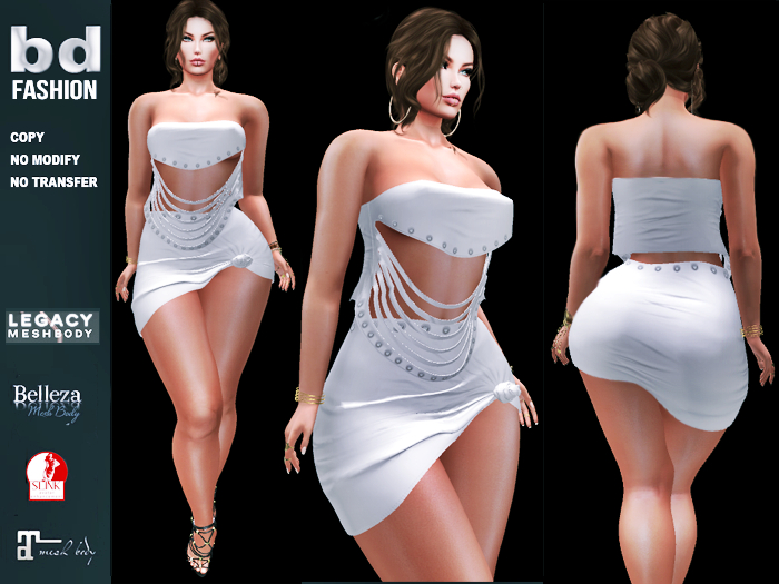 [bd]146 2 TOP AND SKIRT WHITE
