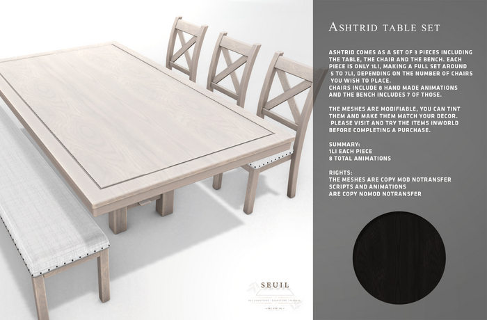 Ashtrid Table set Black