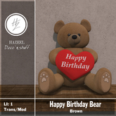 .::Hazeel::. Birthday Bear Brown