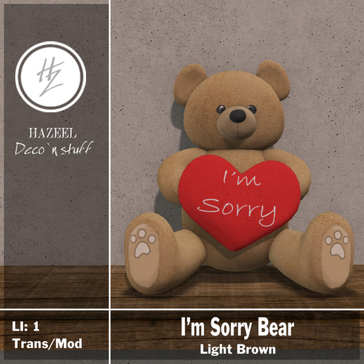 .::Hazeel::. Sorry Bear Light Brown