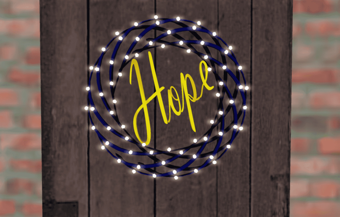 Hope Wreath Blue/Yellow