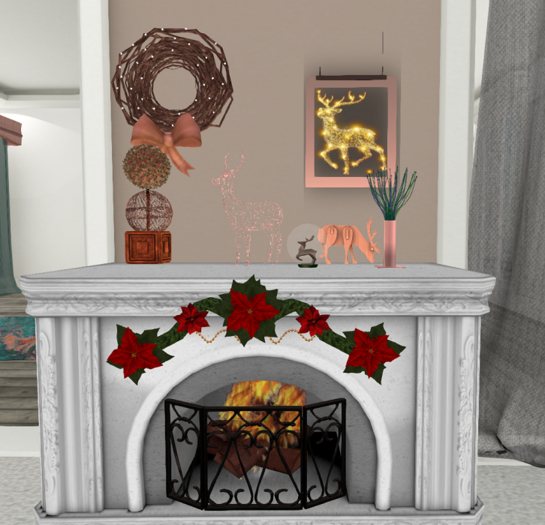 ~FT~ Fireplace (deer addicted for Christmas) set