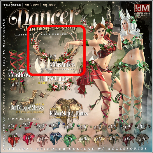 21 !dM Dancer **XMAS ANTLERS** (BOX) RARE