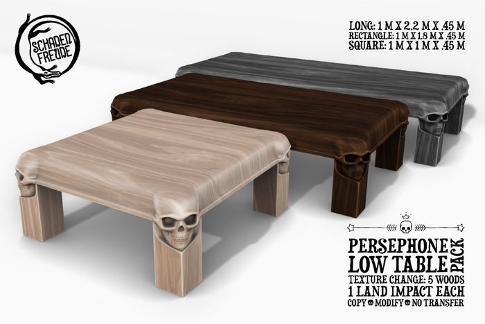 Schadenfreude Persephone Low Table Pack