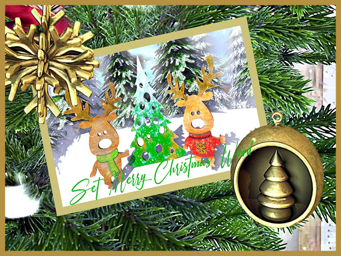 Armonia Decor [AD] Set Merry Christmas Wood
