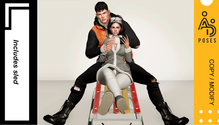 *AD POSES* Couple Pose -  Sledding with you 