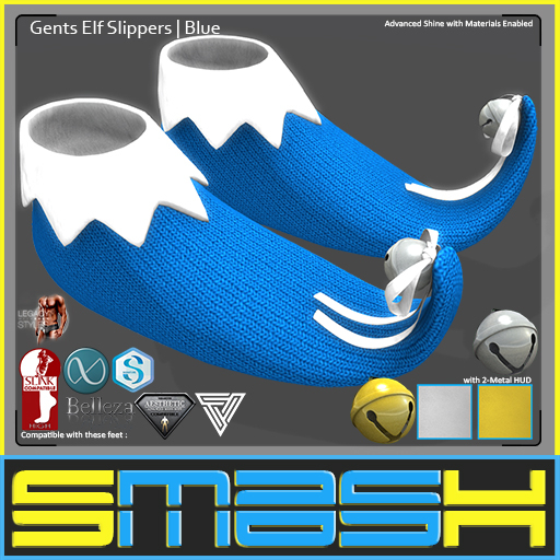 SMASH - Gents Elf Slippers (Blue)