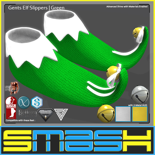 SMASH - Gents Elf Slippers (Green)