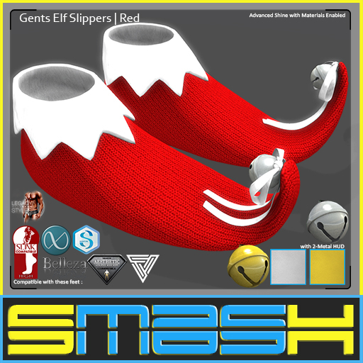 SMASH - Gents Elf Slippers (Red)