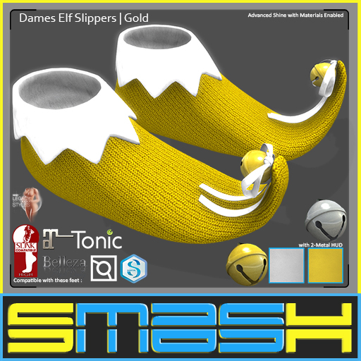 SMASH - Dames Elf Slippers (Gold)