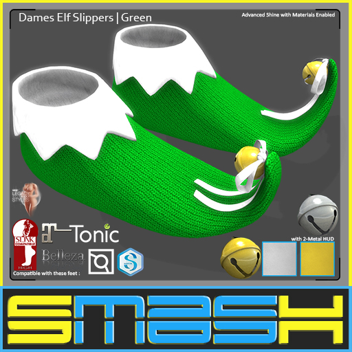 SMASH - Dames Elf Slippers (Green)