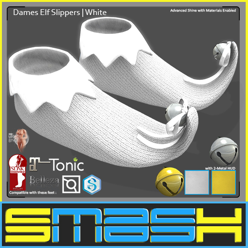 SMASH - Dames Elf Slippers (White)