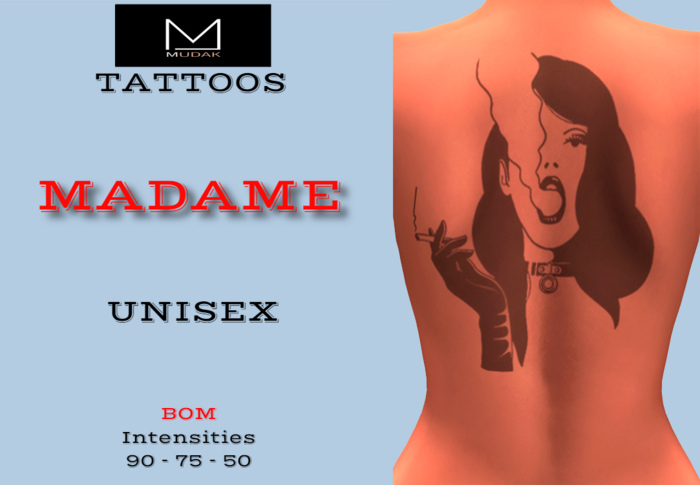 MUDAK TATTOOS - MADAME - UNISEX TATTOO