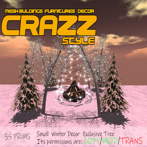 :::CR'S::: - Small  Winter Decor  Exclusive Tree 35 PRIMS