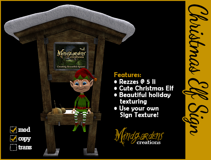 MG - Christmas Elf Sign