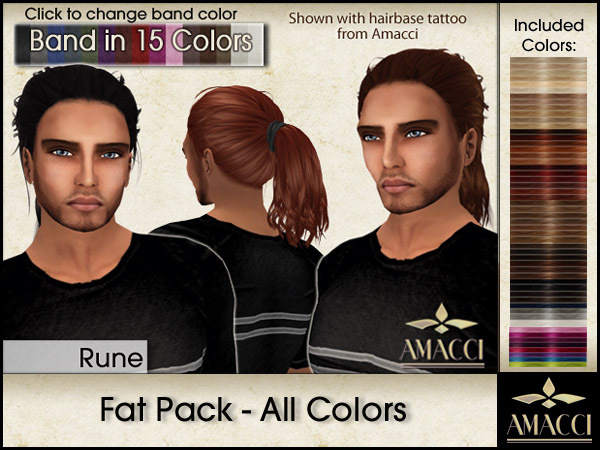 Second Life Marketplace - Amacci Hair ~ Rune - Fat Pack All Colors
