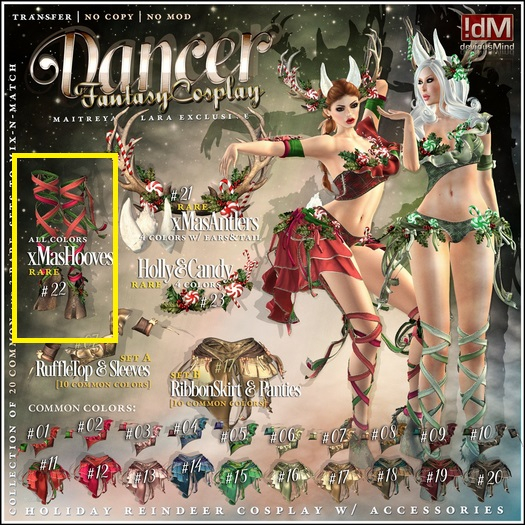 22 !dM Dancer **XMAS HOOVES** (BOX) RARE