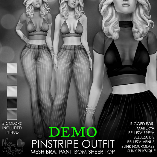 (NO) Pinstripe Bra Outfit - Demo