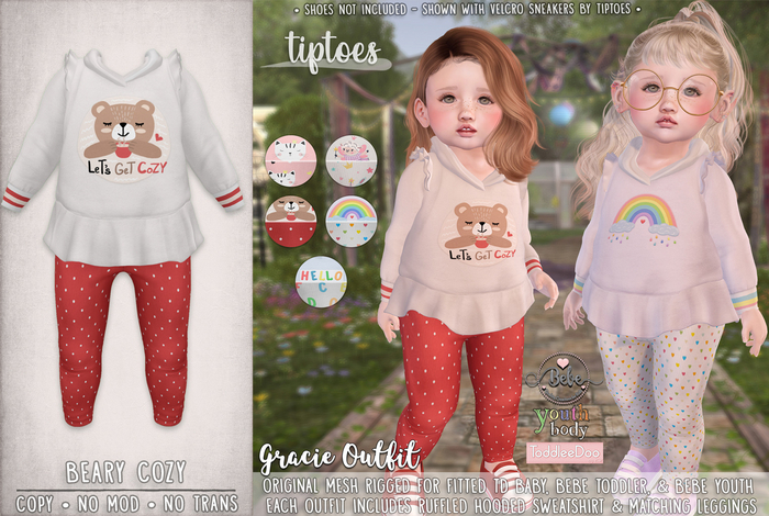 . tiptoes - Gracie Outfit - Beary Cozy