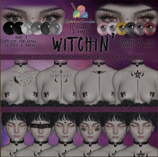 *Rainbow Sundae* Witchin' Face Tatts 1